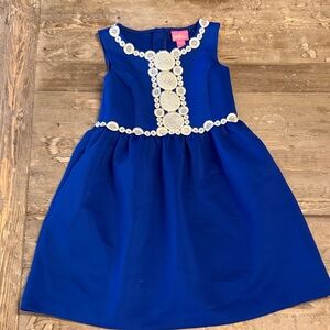 Lilly Pulitzer Royal Blue Kids Dress with White Trim
